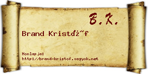 Brand Kristóf névjegykártya
