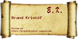Brand Kristóf névjegykártya