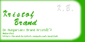 kristof brand business card